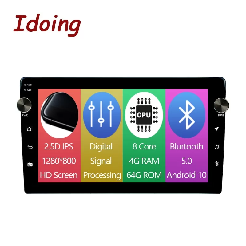 Idoing 9&quot;/10.2&quot; Car Stereo Intelligent System Head Unit For Universal Audio Radio Multimedia Player Navigation GPS Bluetooth