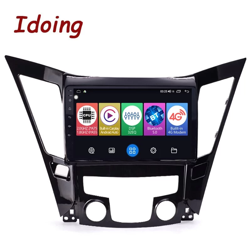 Idoing 10.2&quot; Car Android Radio Player For Hyundai Sonata 6 YF i40 i45 2009-2014 Stereo GPS Navigation Head Unit Plug And Play
