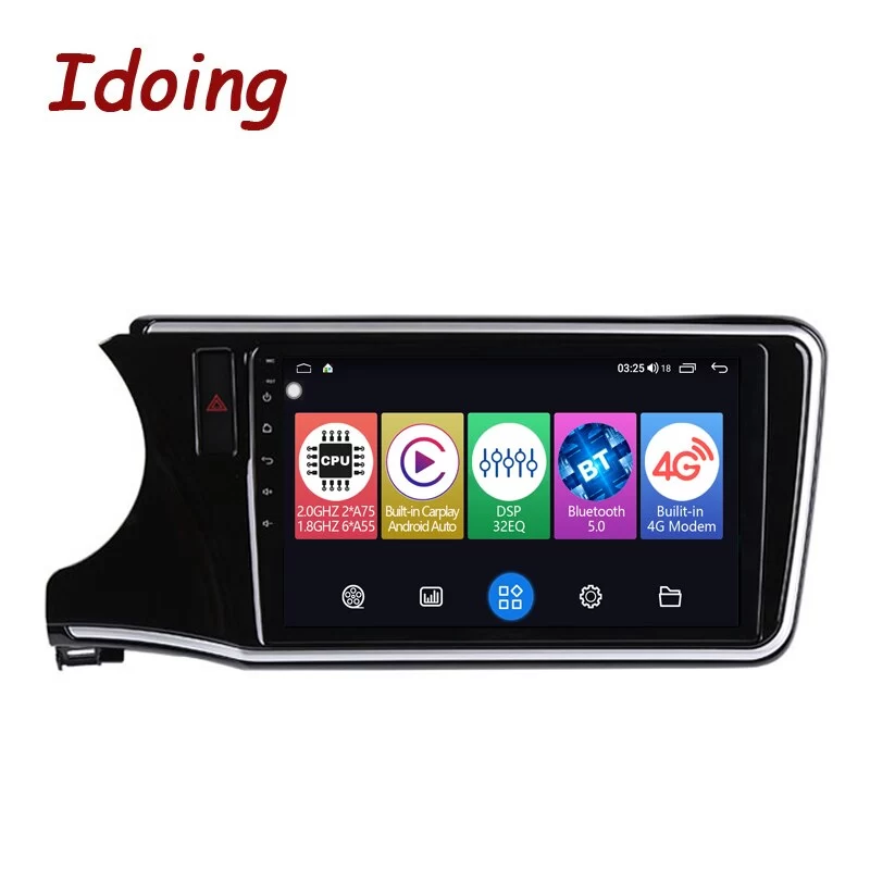 Idoing10.2&quot;Android Car Stereo Radio Multimedia Player GPS Navigation For Honda City 2014-2017 Bluetooth Head Unit Plug And Play