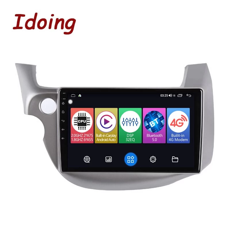 Idoing10.2&quot;Androidauto Car Radio Multimedia Player GPS Navigation For Honda Jazz 2 GG Fit 2 2008 Carplay Head Unit Plug And Play
