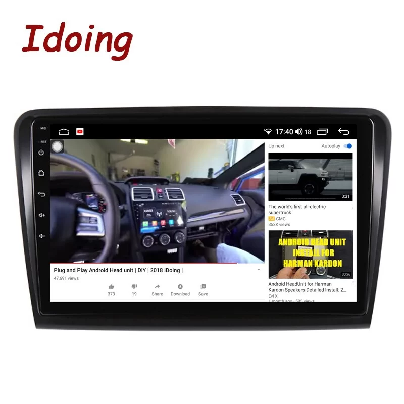 Idoing 10.2inch Car Android Radio Multimedia Player 4G+64G Head Unit Plug And Play For Skoda Superb 2008-2014 GPS Navigation Stereo