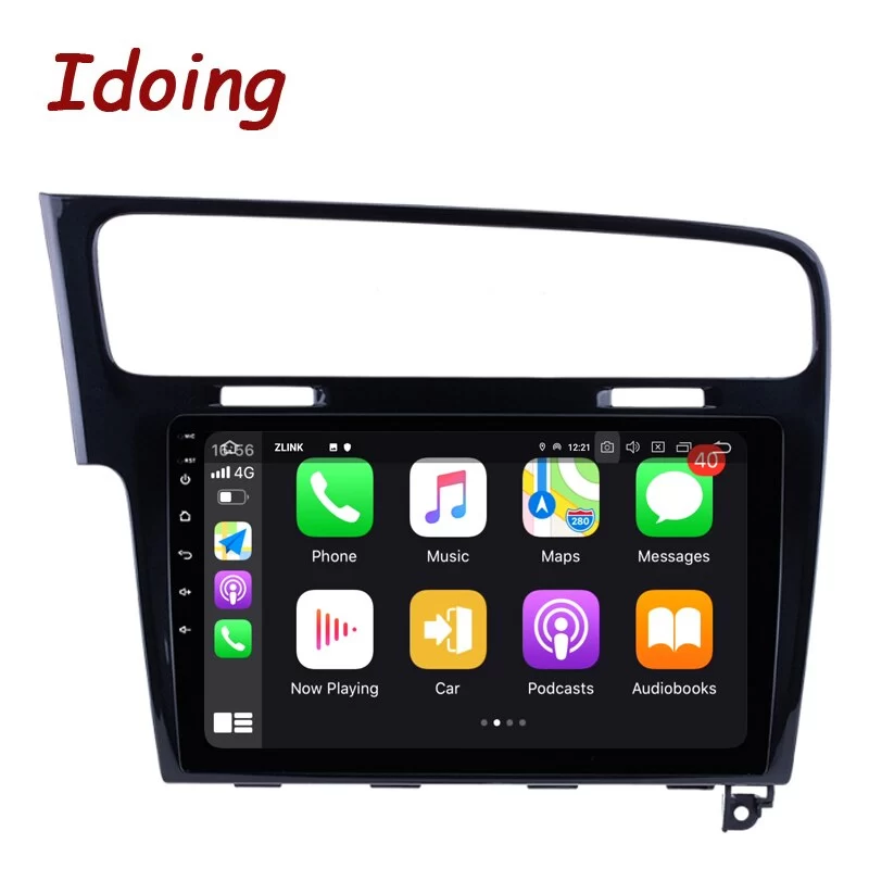 Idoing 2.5D QLED Android Car Radio GPS Multimedia Player For VOLKSWAGEN Golf 7 2013(piano black) 4G+64G Head Unit Plug And Play