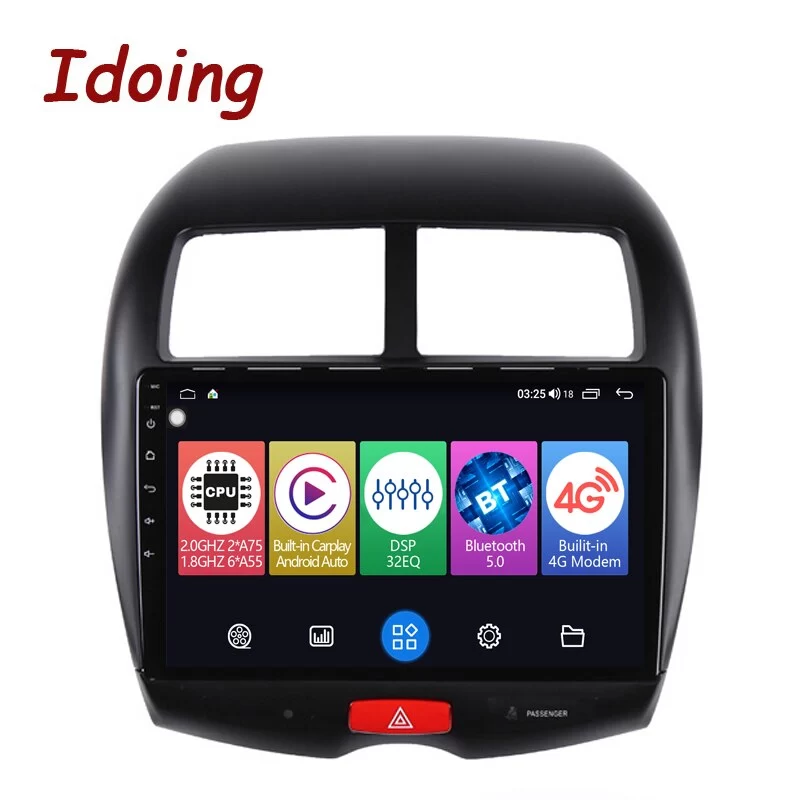 Idoing10.2&quot;4G+64G 2.5D QLED Car Stereo Android Radio Multimedia Player For Mitsubishi ASX 2010-2018 GPS Navigation DSP Head Unit