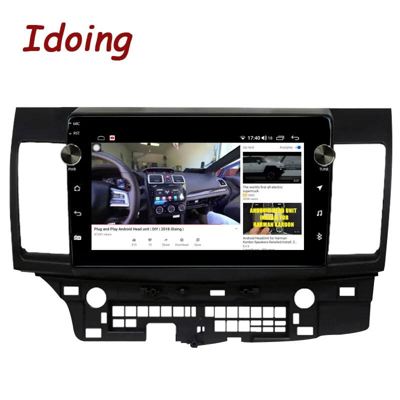 Idoing 10.2 inch Car Android Auto Radio Multimedia Player For Mitsubishi Lancer 10 CY 2007-2012 2.5D GPS Navigation Head Unit Stereo