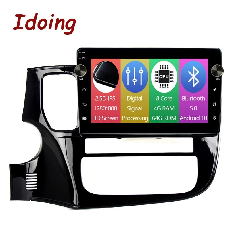 Idoing 10.2&quot;Car Android Radio Multimedia Stereo Player For Mitsubishi Outlander 3 GF0W GG0W 2012-2018 GPS Navigation Head Unit