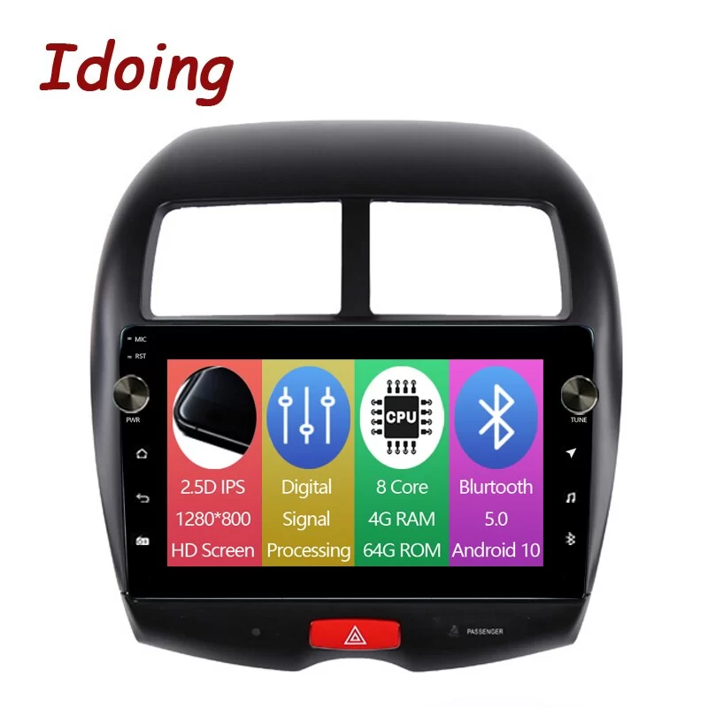 Idoing 10.2 inch Car Stereo Android Radio Multimedia Player For Mitsubishi ASX 1 2010-2018 2.5D 4G+64G GPS Navigation DSP Head Unit
