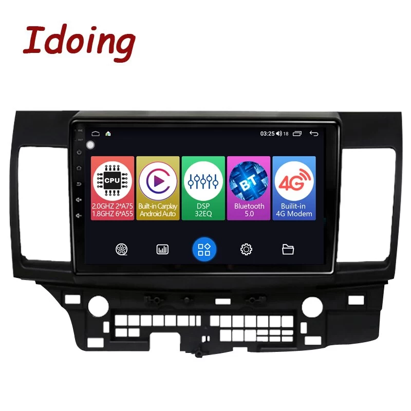 Idoing 10.2&quot;QLED Car Android Auto Radio Multimedia Player For Mitsubishi Lancer 2010-2016 GPS Navigation Head Unit Plug And Play